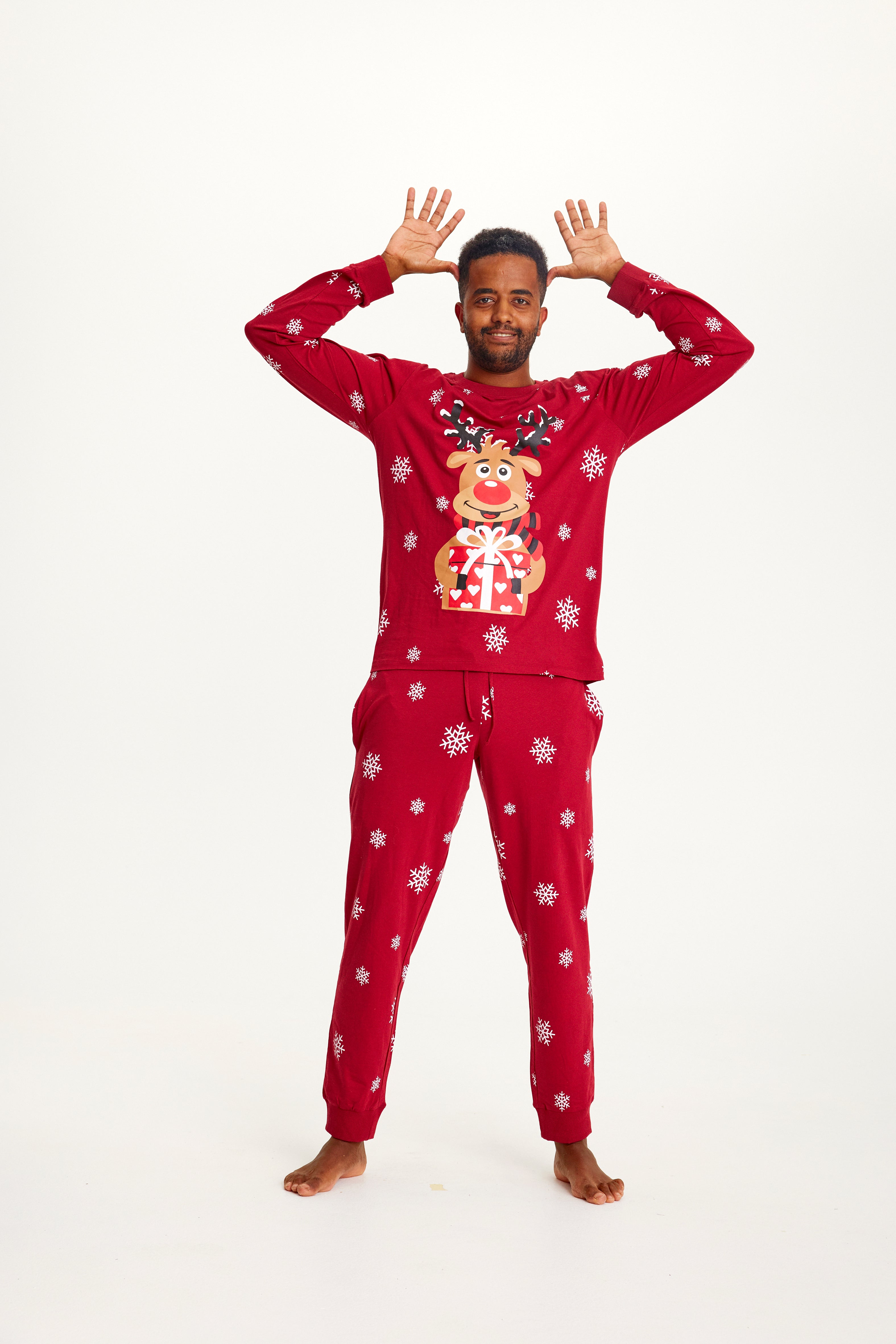 Rudolfs Cute Kerstpyjama Rood - Heren.